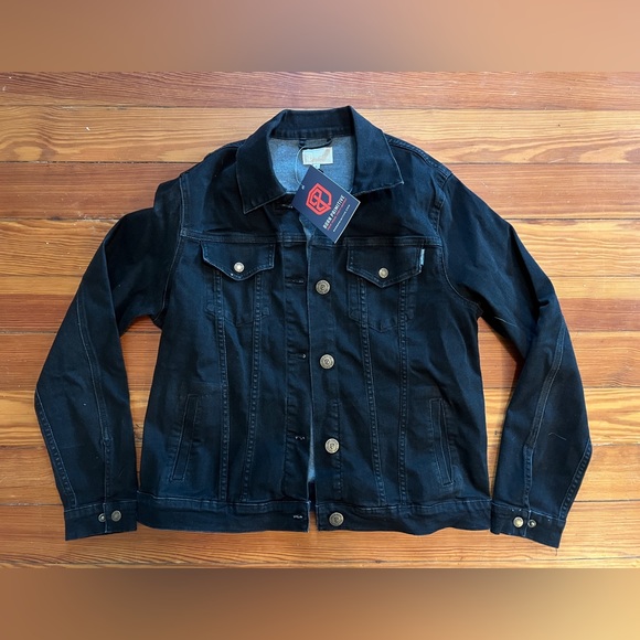 Born Primitive Black Endeavor Stretchy Denim Jacket Size Small NWT - Picture 5 of 5